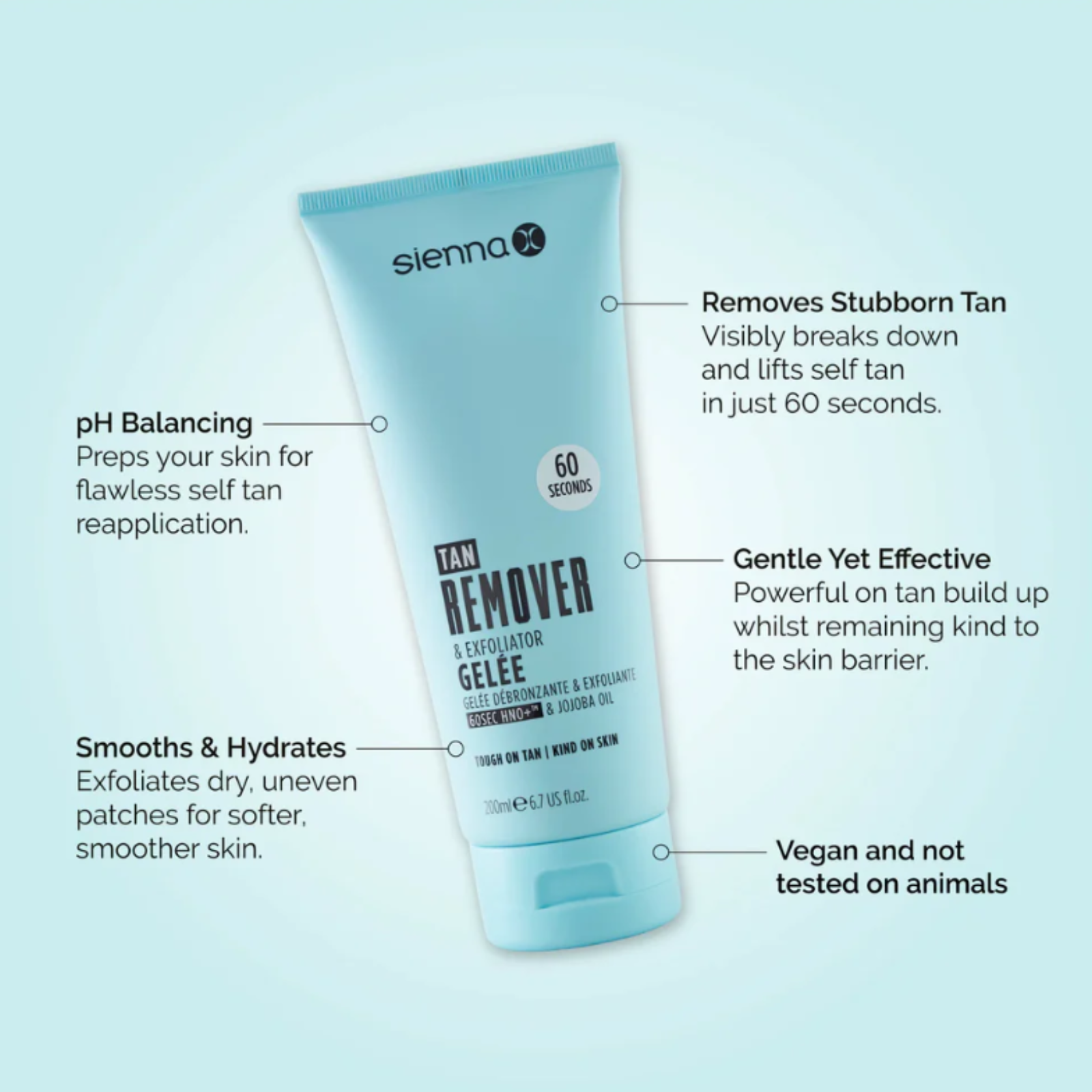 Sienna X Tan Remover & Exfoliator Gentle Exfoliating Gel for Self-Tan Removal 200ml