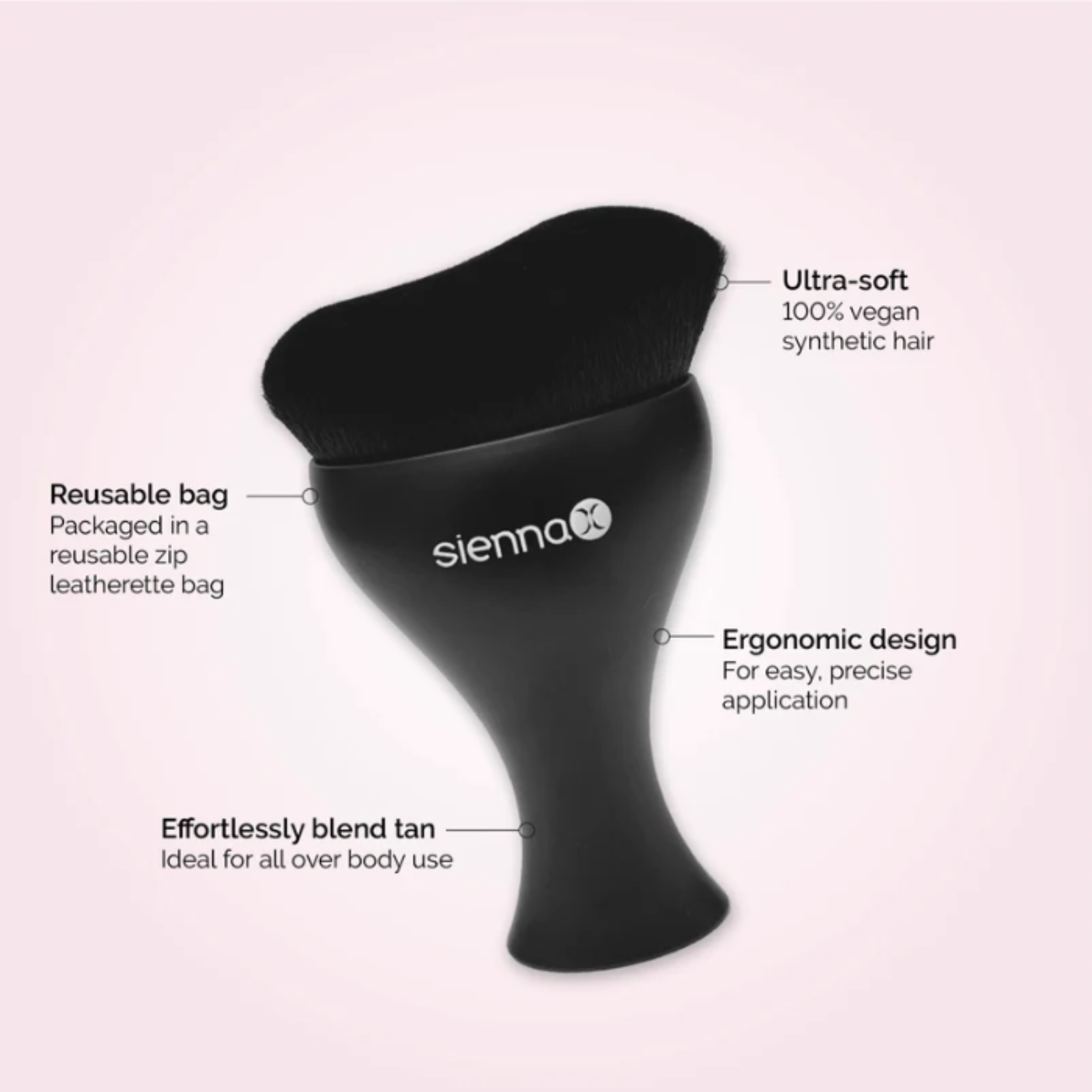 Sienna X Self Tan Body Brush – Vegan Applicator for Streak-Free Tan Finish