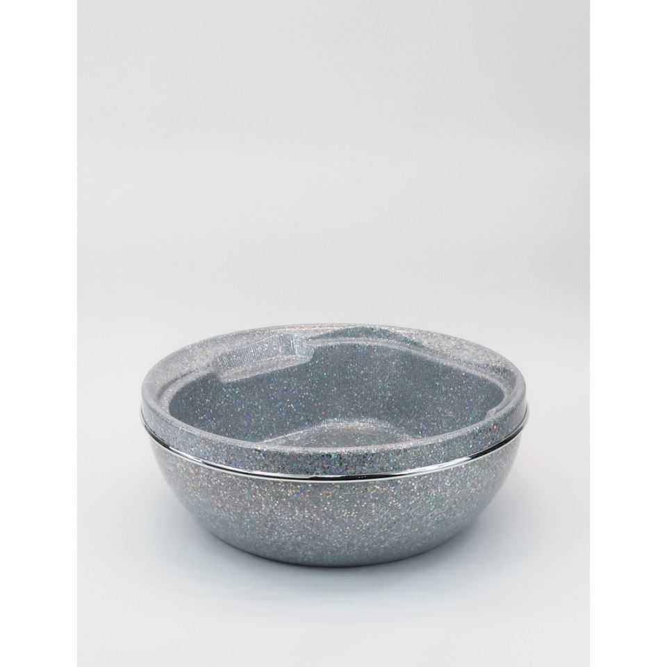 Belava Glitter Pedicure Bowl Silver with Tub & 20 Liners – Salon Foot Spa Bowl