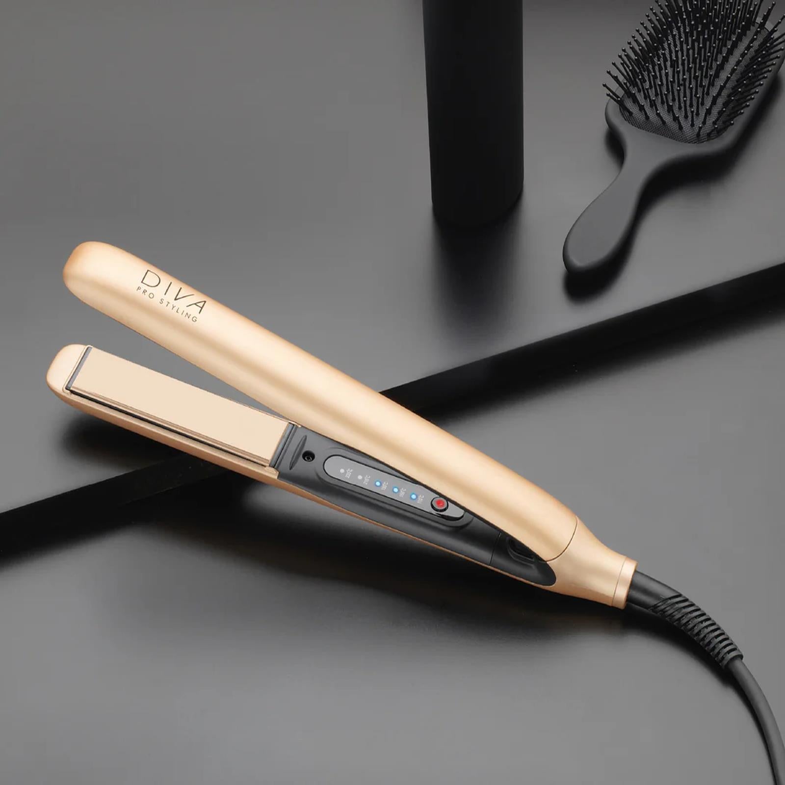 Diva Pro Precious Metals Touch Hair Straightener Instant Heat Up - Rose Gold