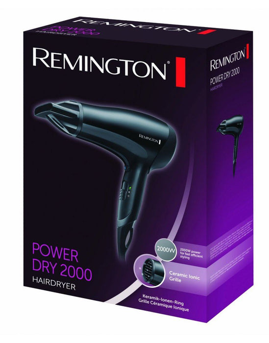Remington D3010 Powerful Hair Dryer - Ceramic Ionic Grille - Concentrator