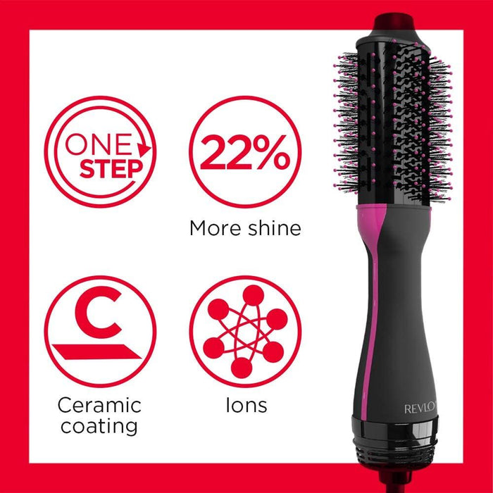 Revlon Hair Dryer Volumiser One-Step Styler Hot Air Brush Ionic Friz Reduce Comb