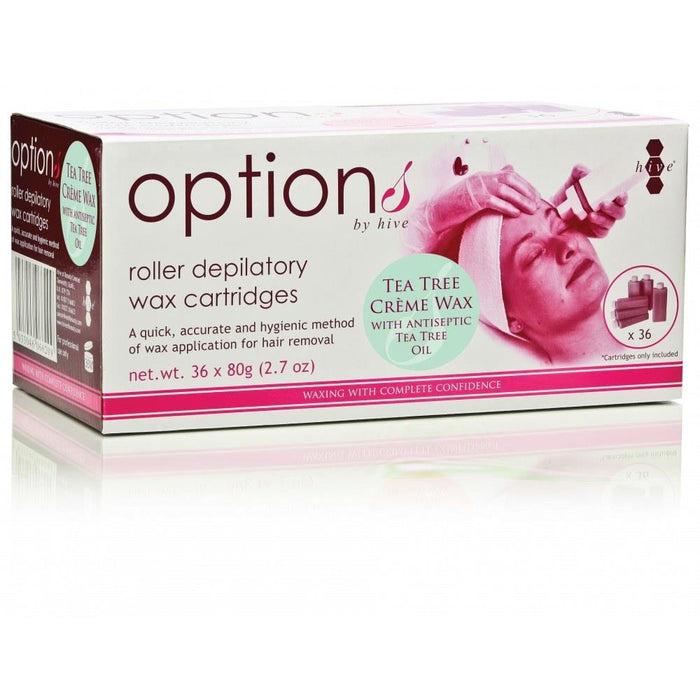 Hive of Beauty 80g Tea Trea Creme Roller Wax Catridges - 36 Pack