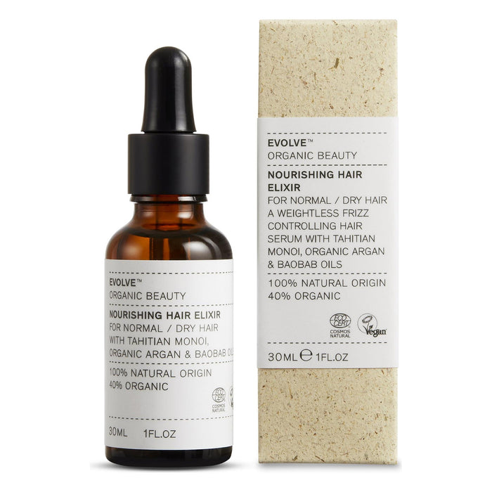 Evolve Beauty Organic Nourishing Hair Elixir With Argan & Baobarb 30ml