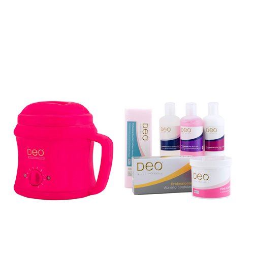 DEO 500cc Kit de démarrage pour chauffe-cire pour épilation à la cire - Rose