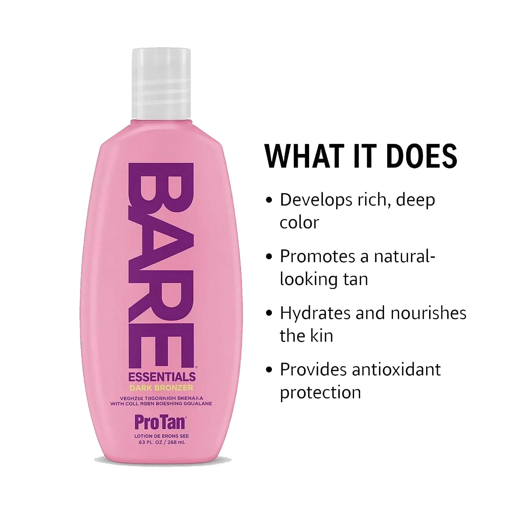 Pro Tan Bare Essentials Dark Bronzer – Deep Bronzing Tanning Lotion - 250ml