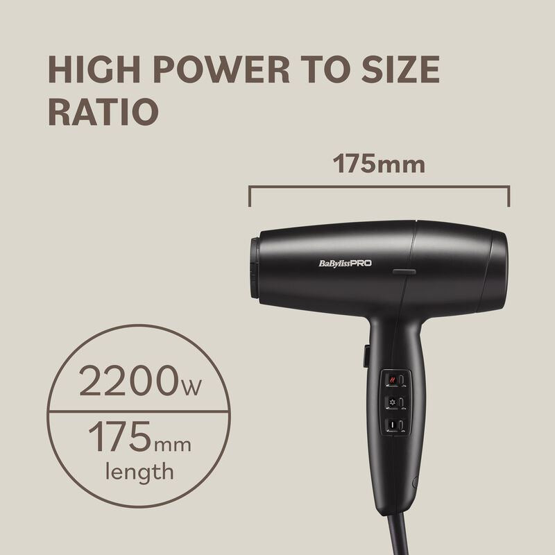 BaByliss PRO Lupia 2200W Hair Dryer High Speed Digital Ionic - Compact 2200W