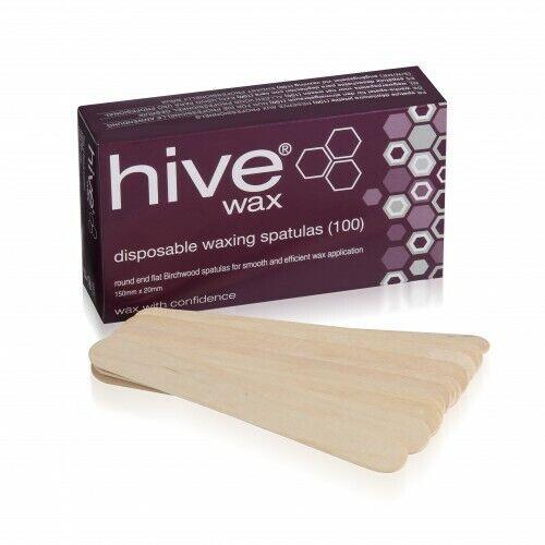 Spatules d'application en bois pour épilation à la cire Hive Of Beauty - Paquet de 100