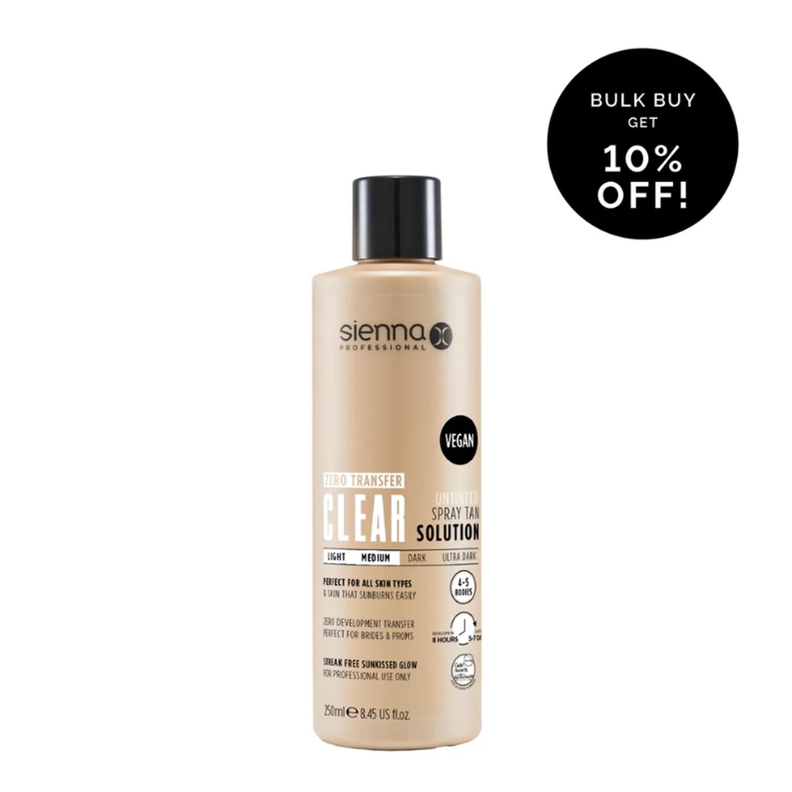 Sienna X Clear Spray Tan Solution 250ml – 8% DHA Light Medium Professional
