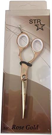 STR 5.5" Rose Gold Hairdressing Offset Scissors - Pearlised Coating