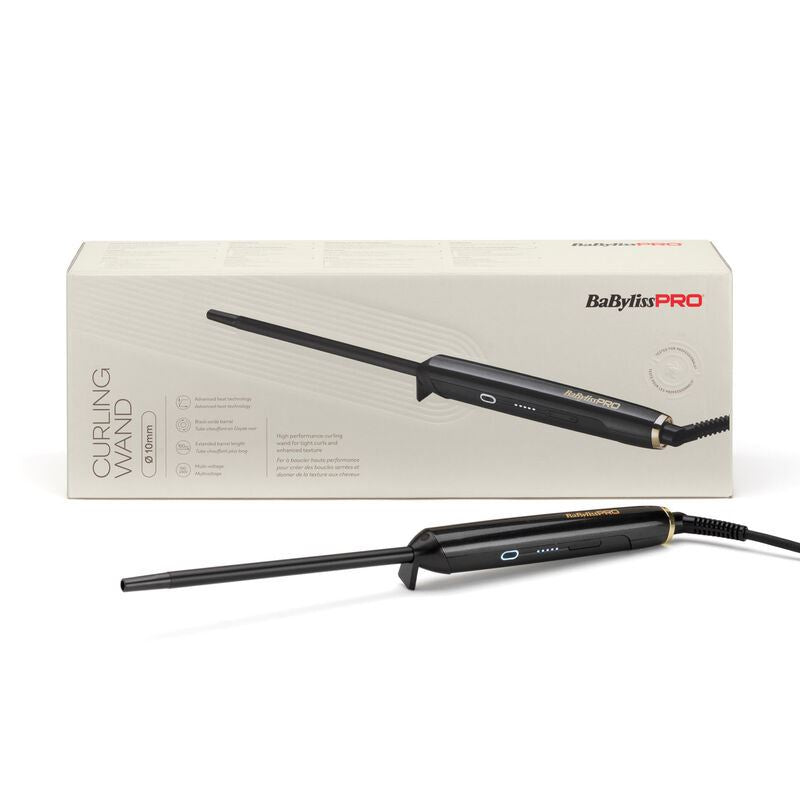 BaByliss PRO 10mm Curling Wand Fast Heat Salon Curling Tool - Muti Voltage