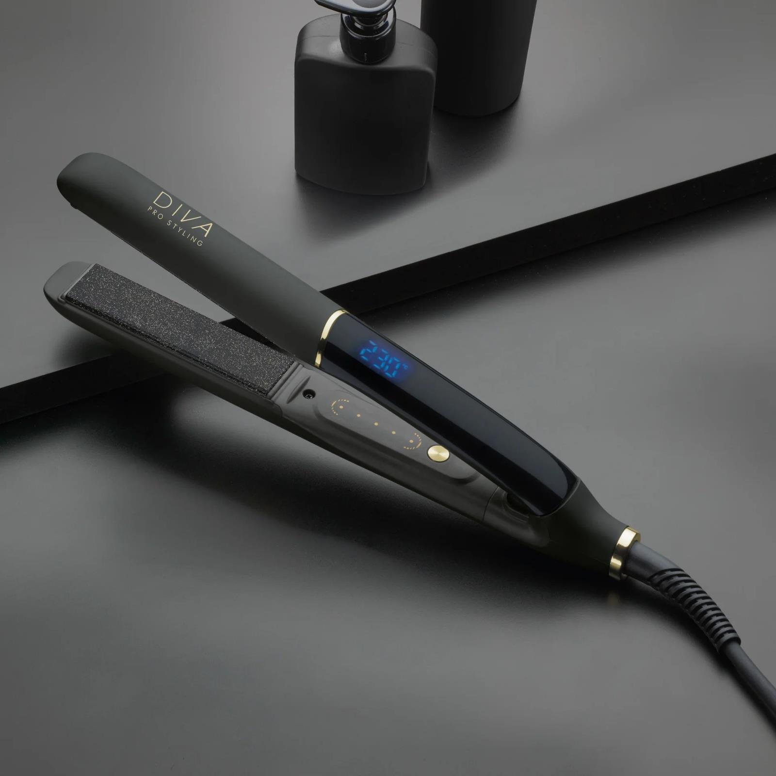 Diva Pro Precious Metals Gold Dust Hair Straightener Ceramic Plates Frizz Control