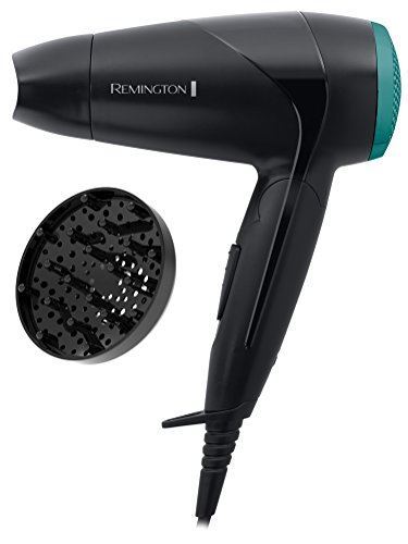 Remington D1500 Compact Travel Hair Dryer with Folding Handle & Diffuser - 2000W