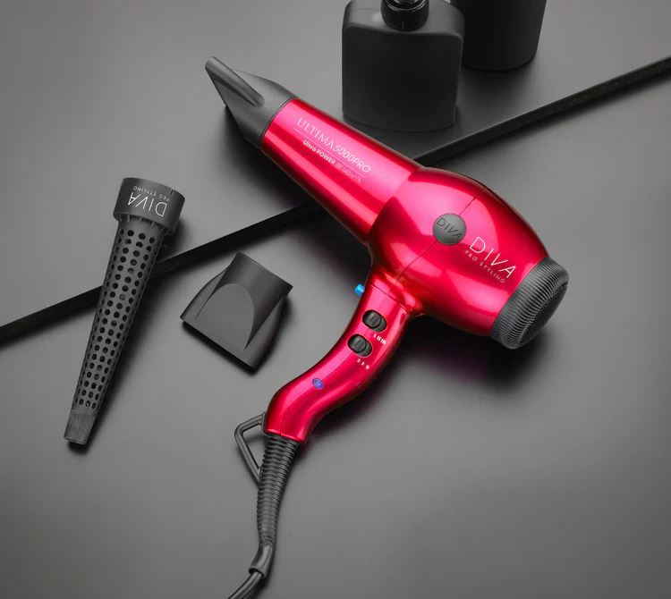 Diva Pro Ultima 5000 Pro Hair Dryer 2200W - Red