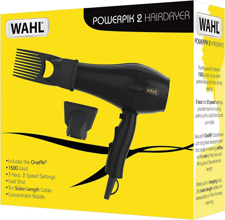Wahl ZY137 PowerPik 2 Hair Dryer 1500W For Fast Drying Results
