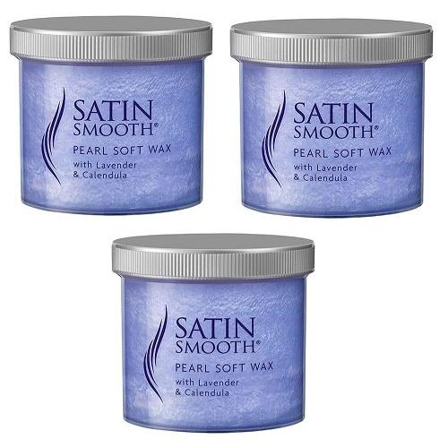 Satin Smooth Pearl Soft Wax Lotion Lavender & Calendula 425g x 3