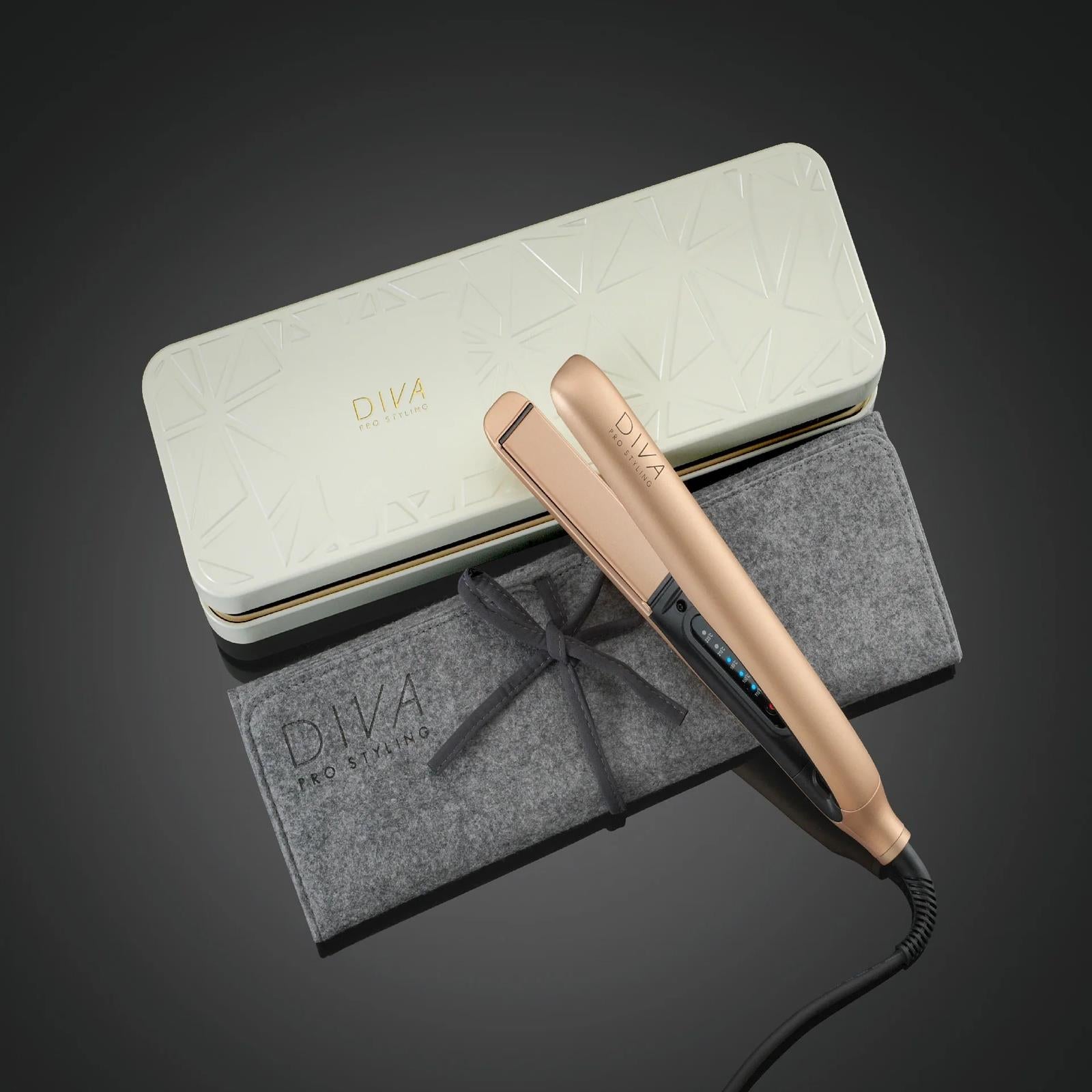 Diva Pro Precious Metals Touch Hair Straightener Instant Heat Up - Rose Gold