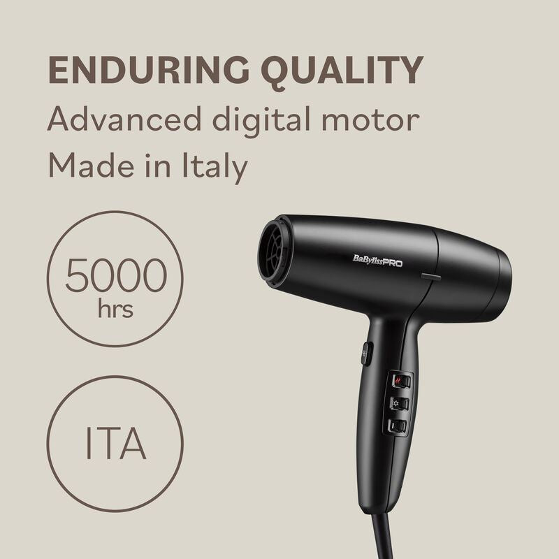 BaByliss PRO Lupia 2200W Hair Dryer High Speed Digital Ionic - Compact 2200W