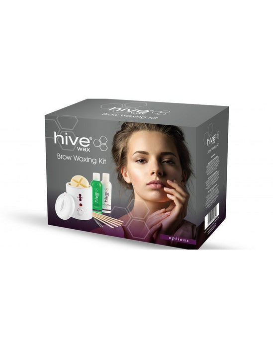 Hive Of Beauty Salon Kit d'épilation à la cire pour sourcils, lotions chauffantes et accessoires
