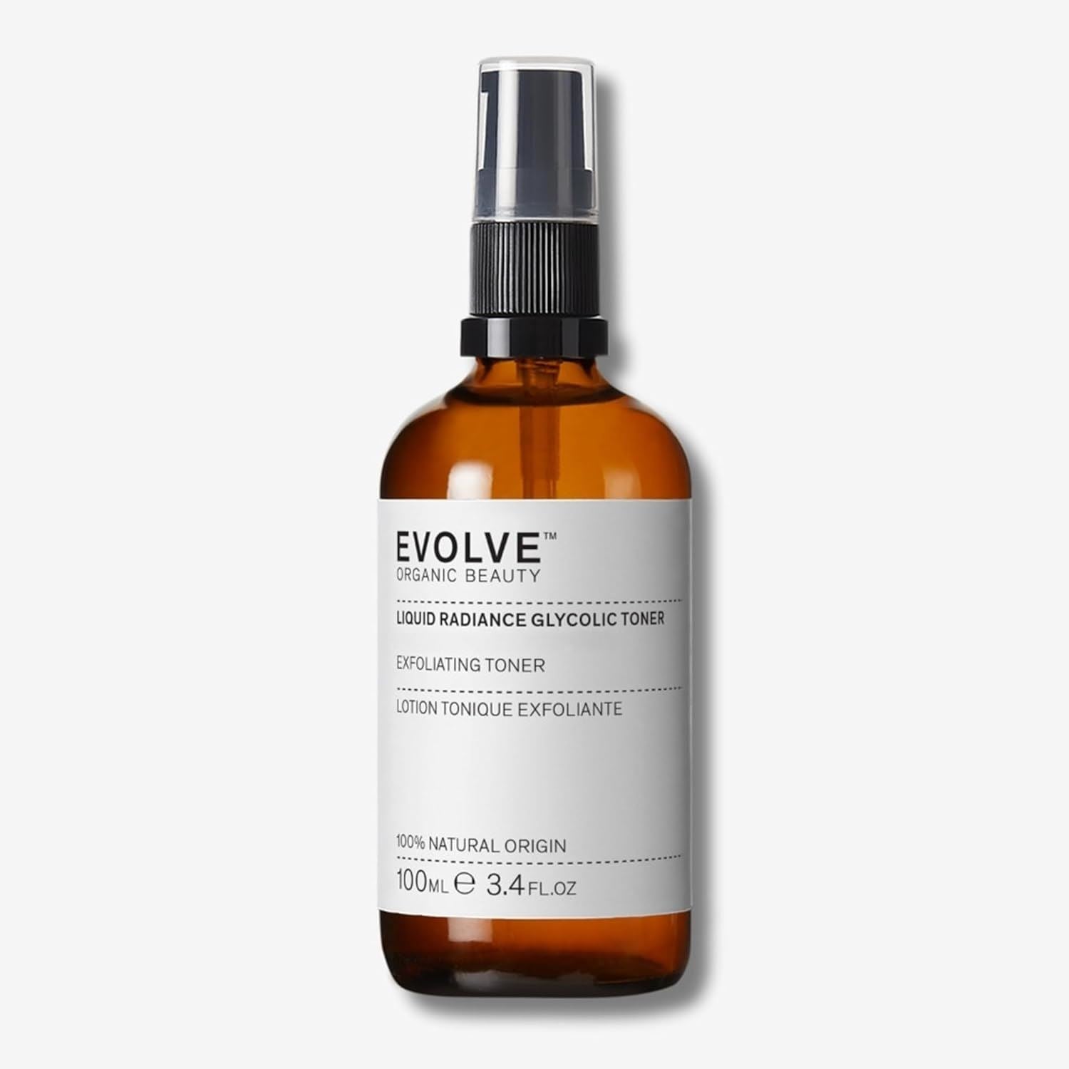 Evolve Beauty Organic Liquid Radiance Glycolic Toner Exfoliating Hydrator 100ml