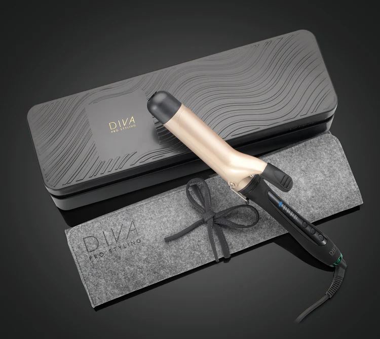 Diva Pro Digital Curling Tong Wand Keratin Barrel
