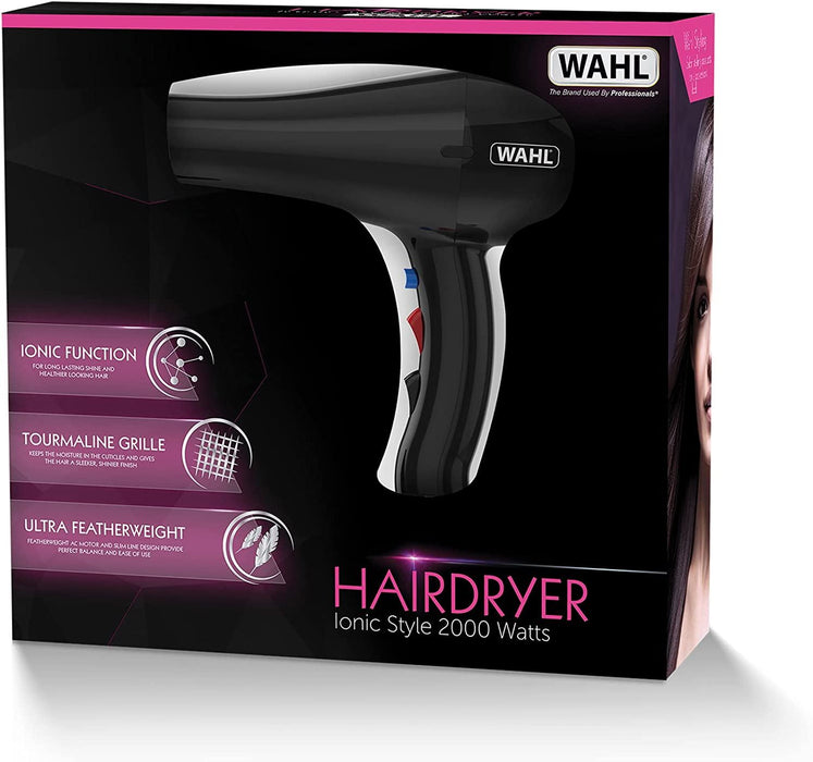 Wahl Ionic Style Hairdryer Women Professional Tourmaline Home Salon Blower 2000W