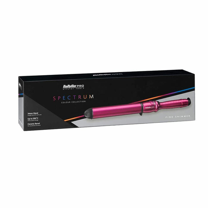 Babyliss Pro Spectrum Curling Wand Tong 34mm Oval - Pink Shimmer