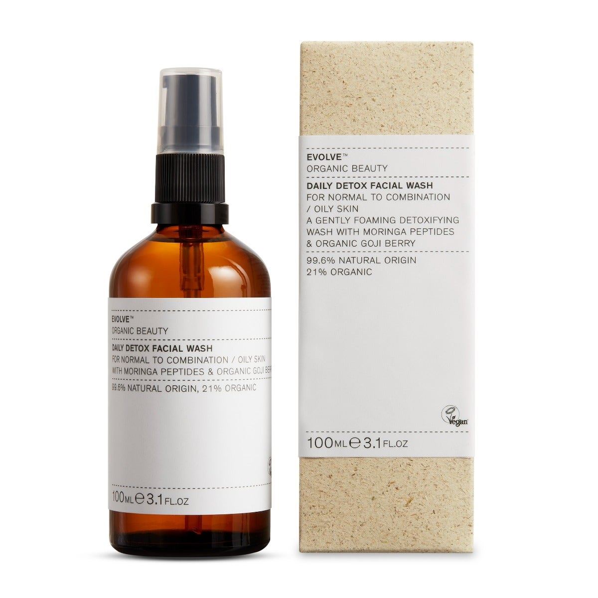 Evolve Beauty Organic Daily Detox Facial Wash 100ml