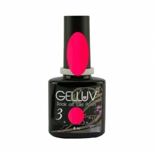 Gelluv Vernis à ongles Base Top Coat Soak Off UV LED Collection été 8 ml Rose fluo