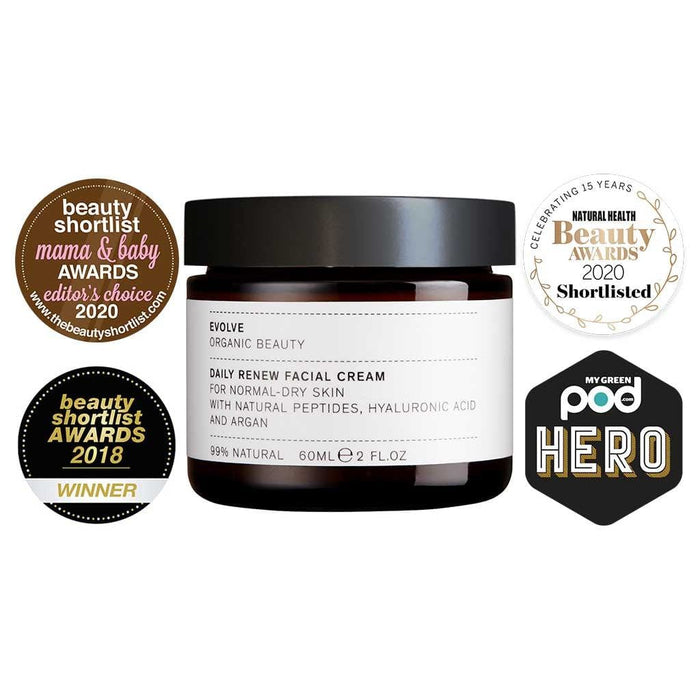 Evolve Beauty Organic Daily Renew Facial Cream Anti Aging Moisturiser