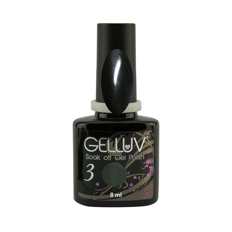 Gelluv Soak Off Gel Nail Polish Varnish - Jet Black