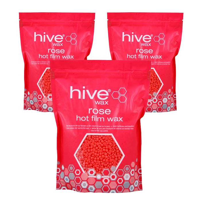Hive Of Beauty 3 For 2 Paraffin Waxing Rose Hot Film Wax Pellets 700g
