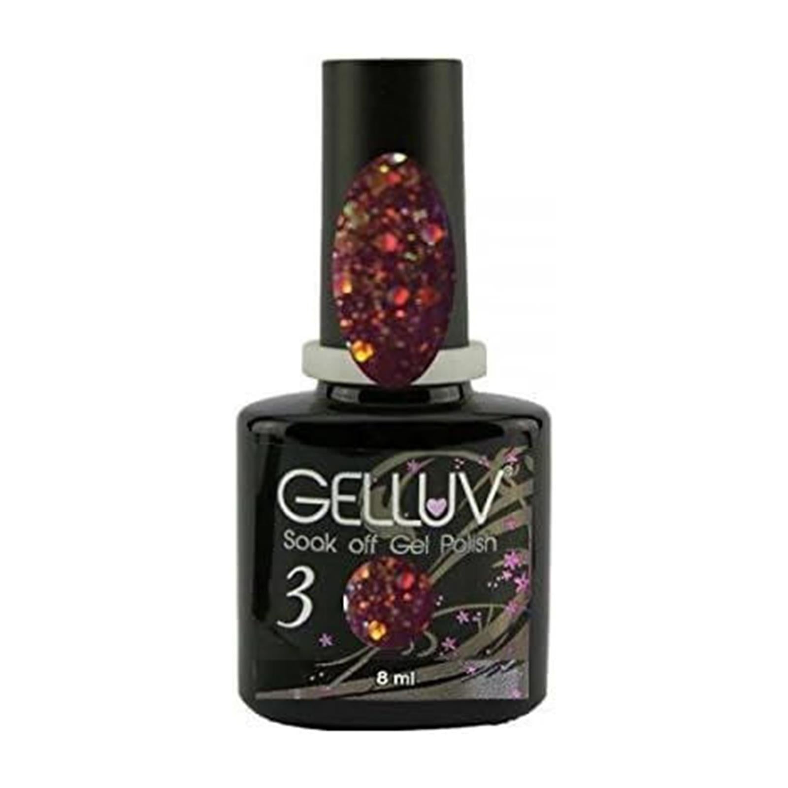 Gelluv Nail Polish Winter Rose Collection UV LED Soak Off Gel 8ml - Red Glitter