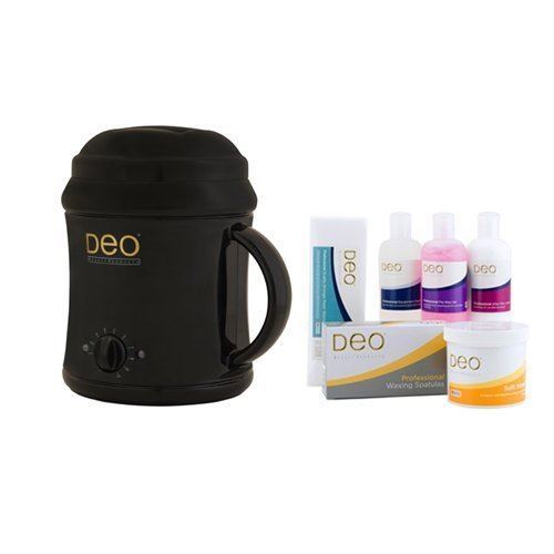Kit de démarrage pour chauffe-cire DEO 1000cc pour salon de coiffure - Noir