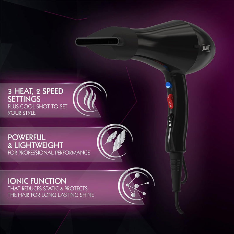 Wahl – sèche-cheveux de Style ionique pour femmes, souffleur professionnel en Tourmaline pour Salon de maison, 2000W
