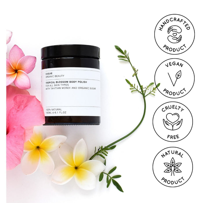 Evolve Beauty Tropical Blossom Body Polish Organic Scrub Exfoliating - 180ml