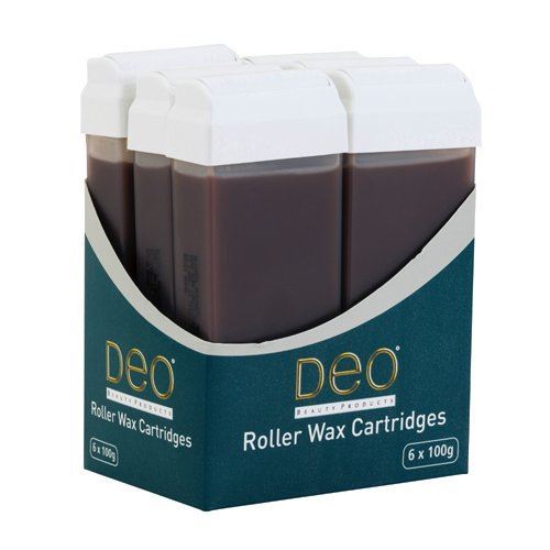 Deo Chocolate Roller Wax Cartridge 100ml Lotions Roll On Waxing - 6 Pack