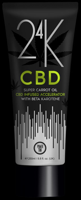 Accélérateur de lotion de bronzage à l'huile de carotte super Power Tan 24K CBD