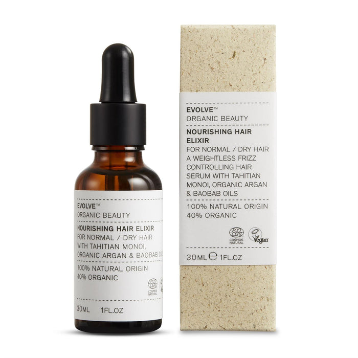Evolve Beauty Organic Nourishing Hair Elixir With Argan & Baobarb 30ml