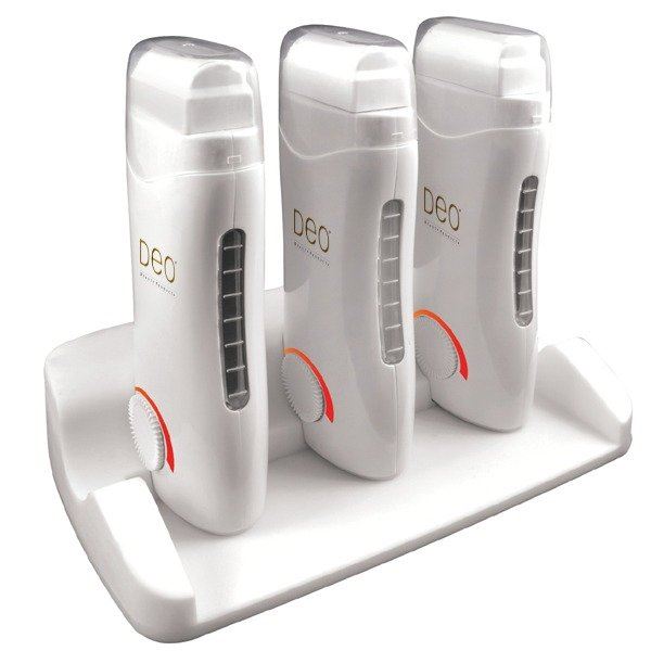 Deo Triple 3 x Roller Wax Cartridge Heater With Strip Base Handheld 100g