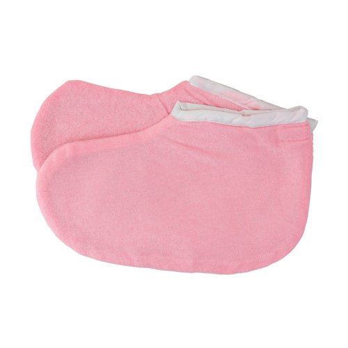 Deo Pedicure Booties 100% Cotton Paraffin Wax Treatments - Pink