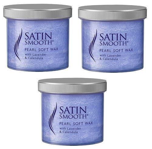 Satin Smooth Pearl Soft Wax Lotion Lavender & Calendula 425g x 3