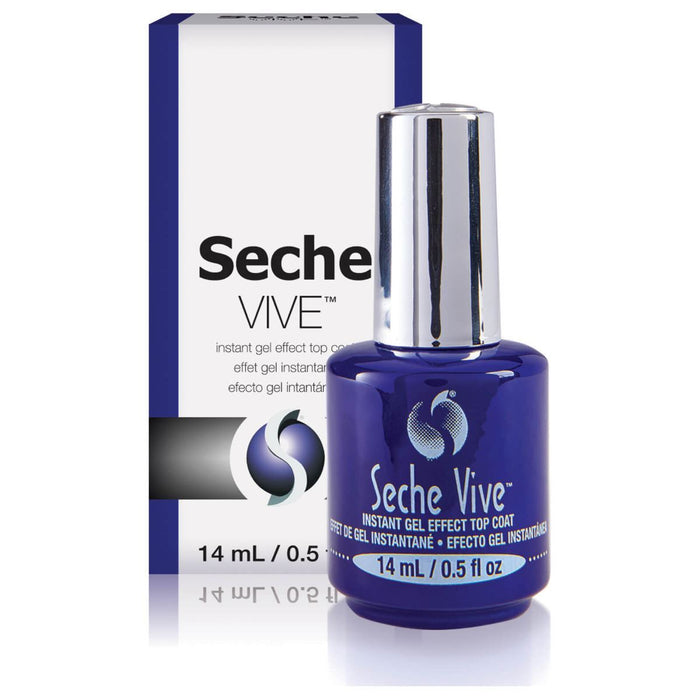 Seche Vive Instant Gel Effect High Shine Fast Dry No UV Nail Top Coat - 14ml