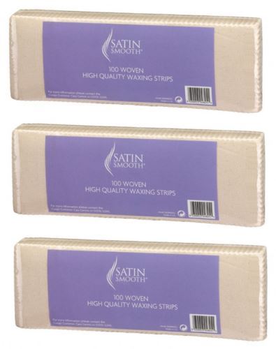 Satin Smooth 100 Woven High Quality Waxing Removal Strips x 3