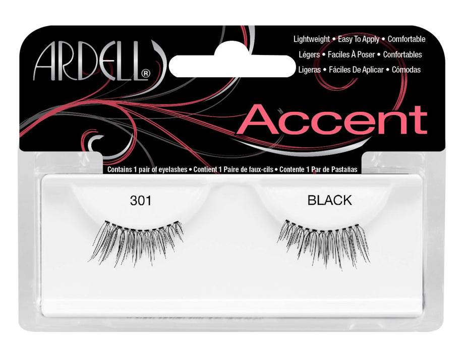 Ardell Accent 301 Black Easy To Apply Full False Eye Lashes