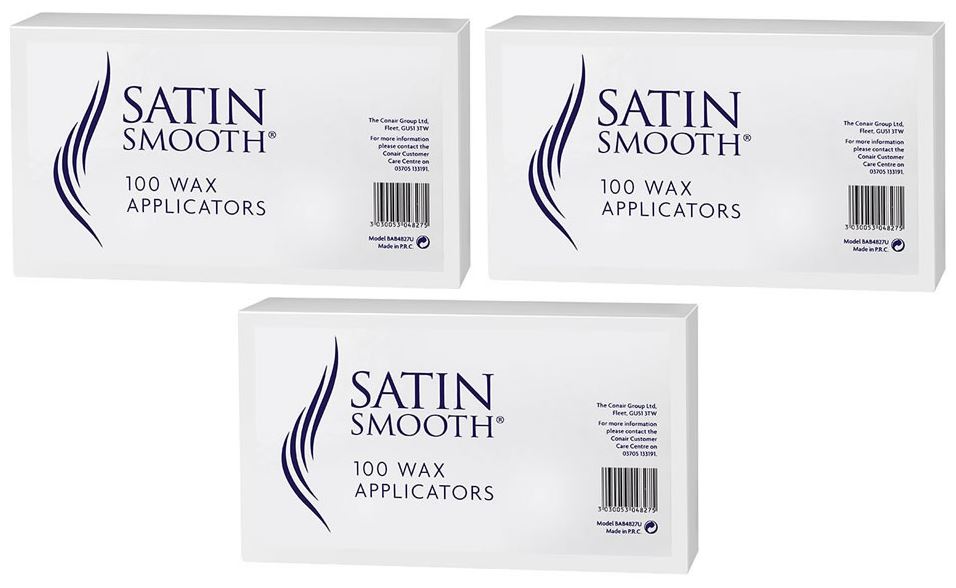 Satin Smooth Waxing Spatulas Wax Applicators 100 Pack x 3
