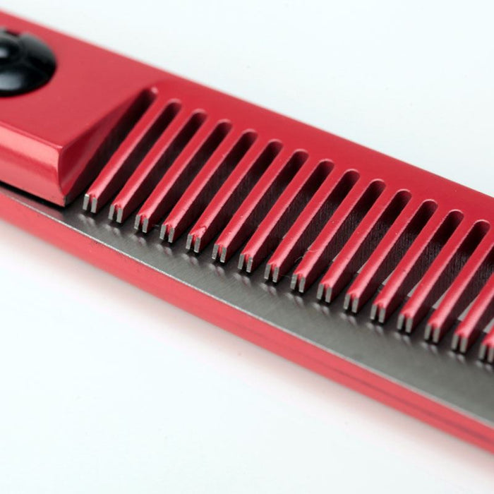 Glamtech Barber Stylist Ciseaux à effiler pour coiffure Rouge 5,75 pouces