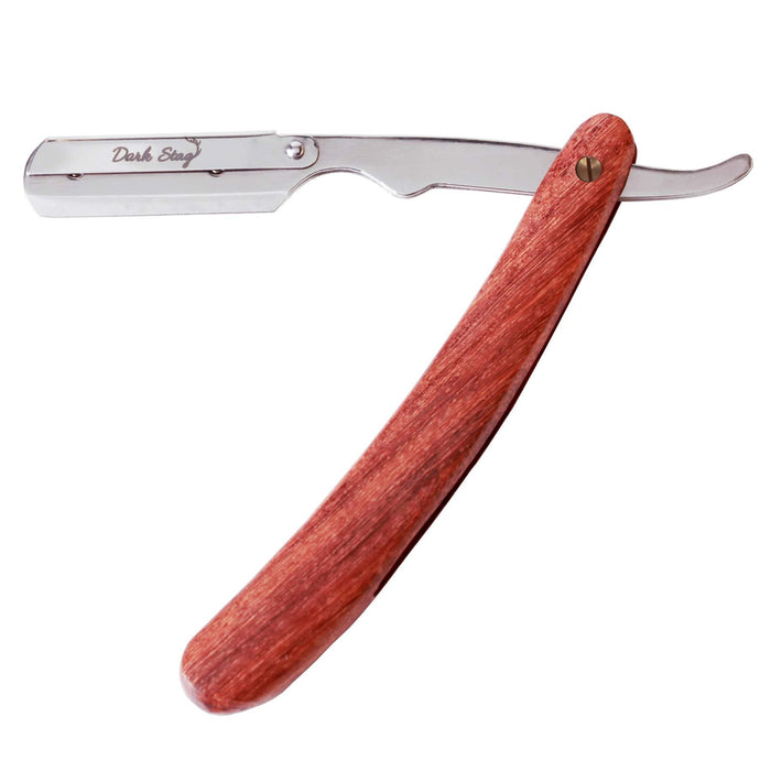 Dark Stag Barber Straight Razor Shavette Wooden Handle - Replaceable Blade