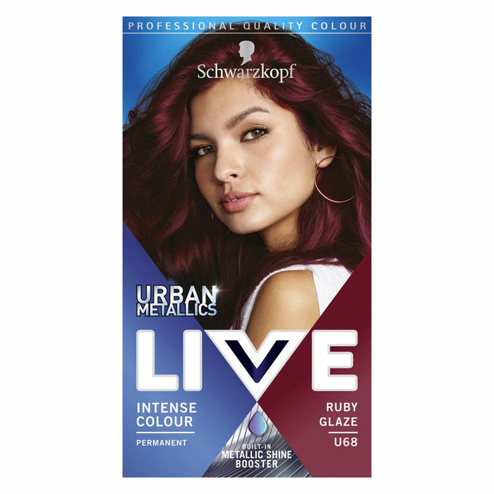 Schwarzkopf Live Urban Metallics U68 Ruby Glaze Hair Colour Dye x 3