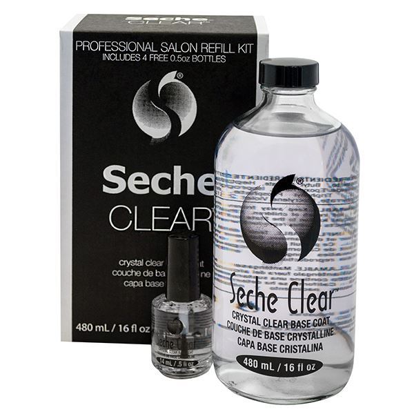 Seche Crystal Clear Non Yellowing Chip Resistant Nail Base Coat Professional Kit
